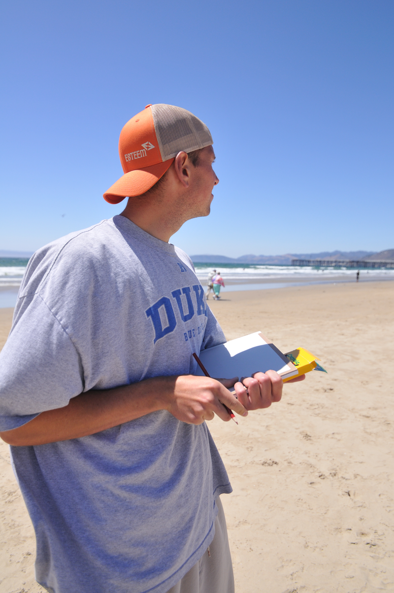 Josh doing some artwork on the beach. His artwork is seriously top notch! I still have a sketch of his in a notebook I keep in my car from this trip.